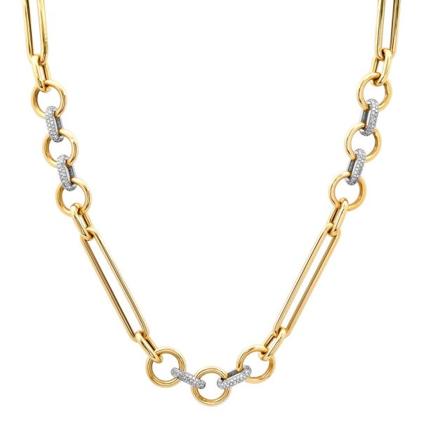 TWO-TONE MIXED LINK NECKLACE