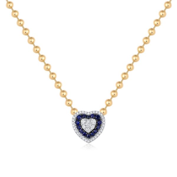 HEART HALO BALL CHAIN NECKLACE