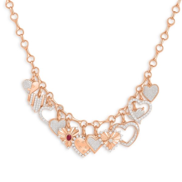 ROSE GOLD MULTI-HEART CHARM COLLAR