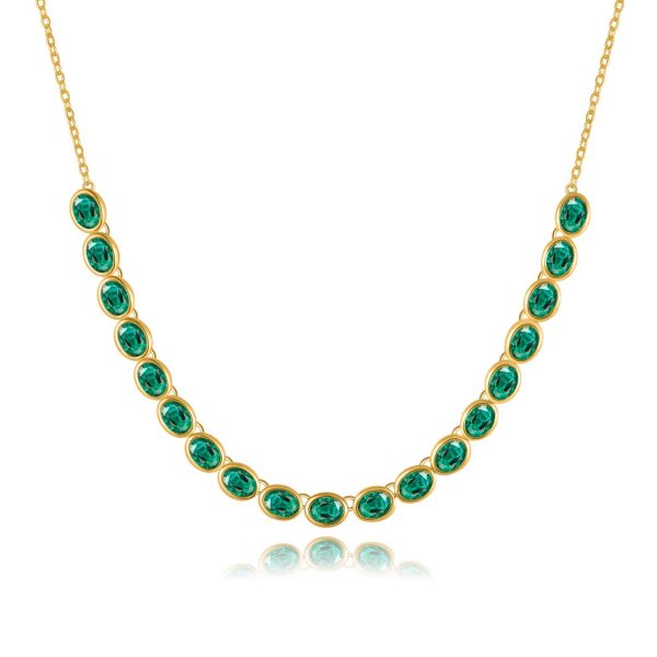 EMERALD BEZEL STATION NECKLACE