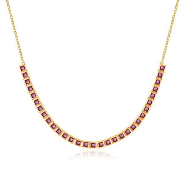 RUBY BEZEL STATION NECKLACE
