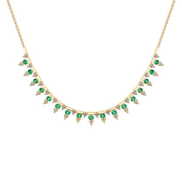 EMERALD SPIKE STATION NACKLACE