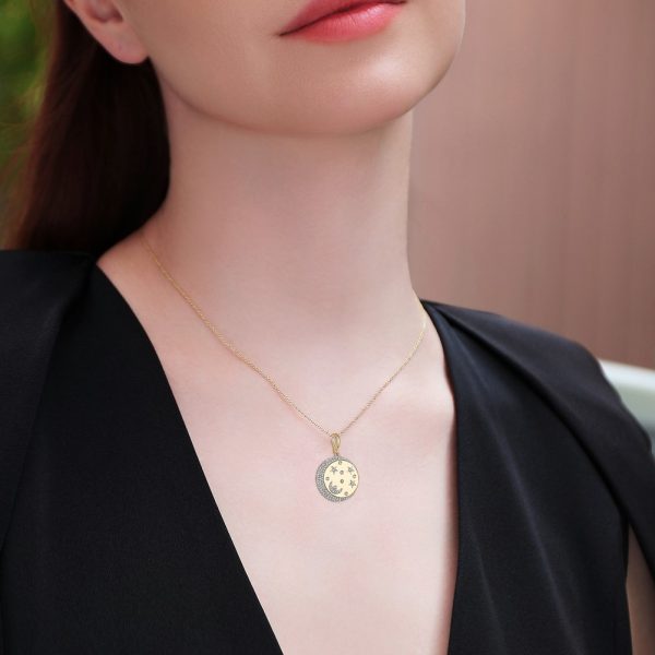DIAMOND CELESTIAL MOON MEDALLION PENDANT