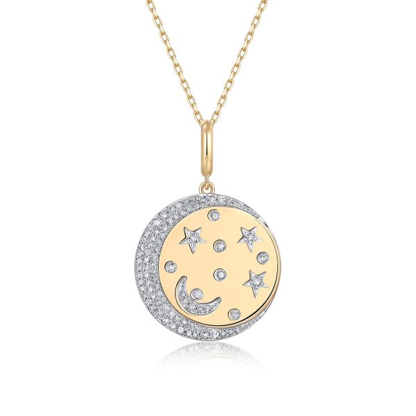 DIAMOND CELESTIAL MOON MEDALLION PENDANT