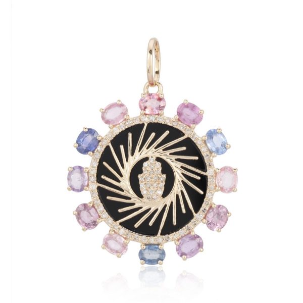 PASTELL SAPPHIRE HAMSA PENDANT