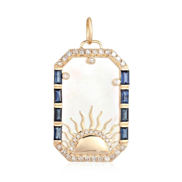 MOTHER OF PEARL SUNRISE DOG TAG