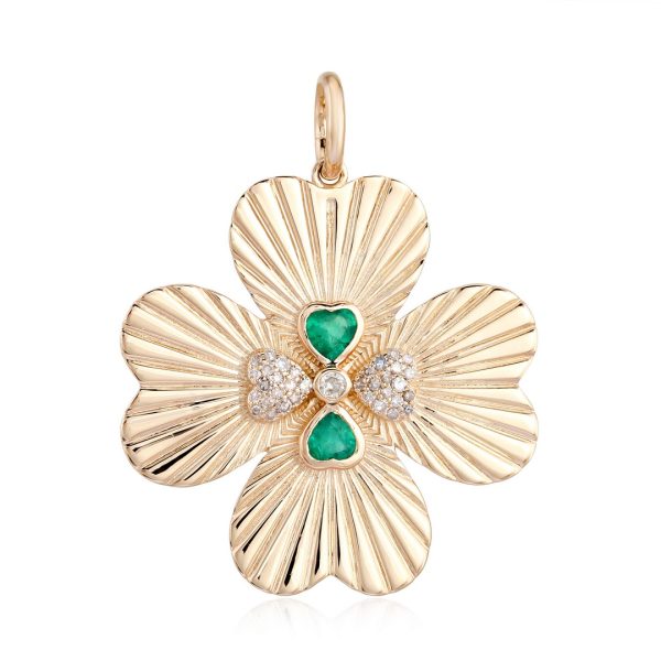 EMERALD HEART CLOVER PENDANT