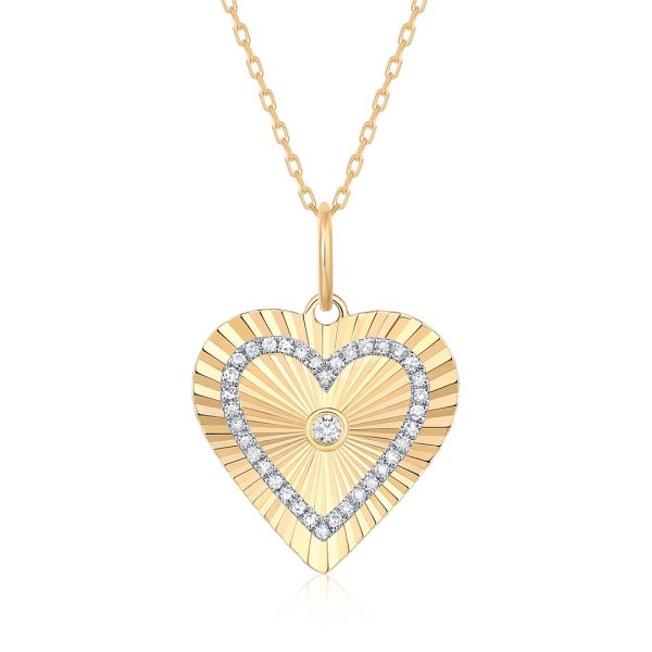 DIAMOND FLUTED HEART PENDANT