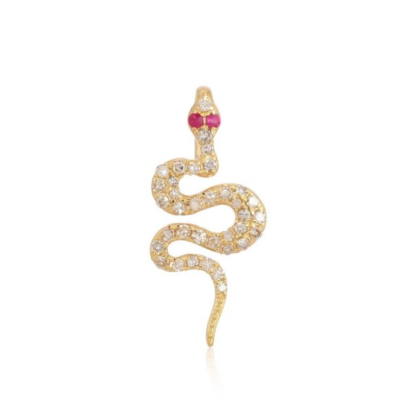 PAVÉ RUBY EYE SNAKE PENDANT