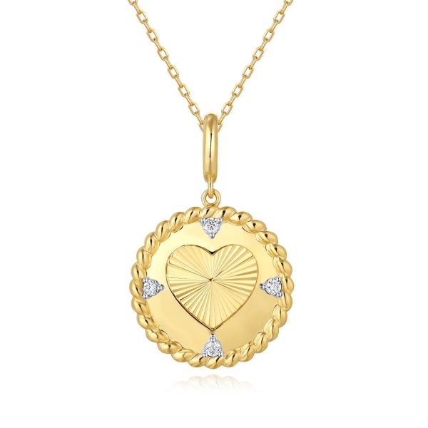 RADIATING HEART MEDALLION PENDANT