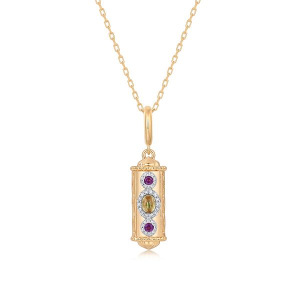 MULTI-GEMSTONE AMULET PENDANT