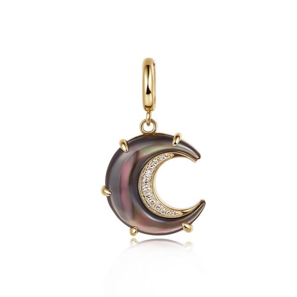 LAPIS DIAMOND CRESCENT MOON