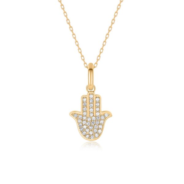 PAVÉ HAMSA HAND PENDANT