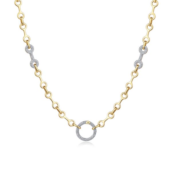 BONE CHAIN WITH PAVE LINKS AND DIAMOND ENHANCER
