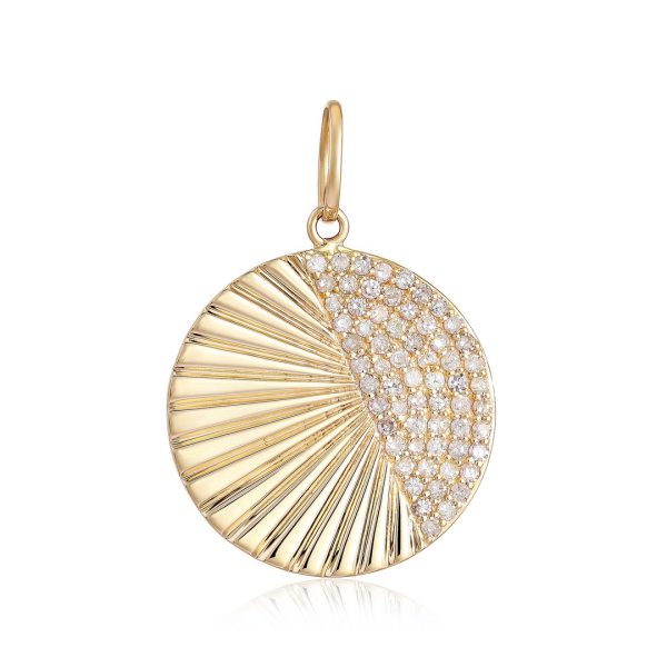 FLUTED PAVÉ DISK PENDANT