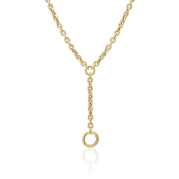 OVAL LINK CHAIN WITH LARIAT