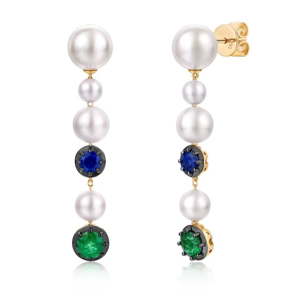 ROYAL BLUE SAPPHIRES PEARL DROPS