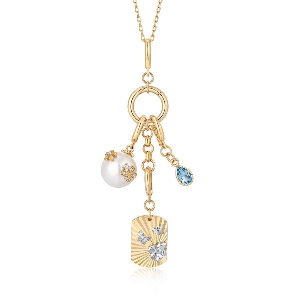 BUTTERFLY AMULET MULTI-CHARM NECKLACE