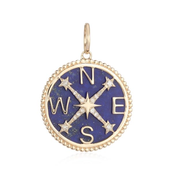 LAPIS LAZULI COMPASS DISK PENDANT