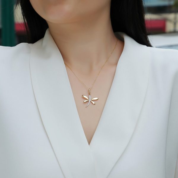 GOLD DRAGONFLY PENDANT