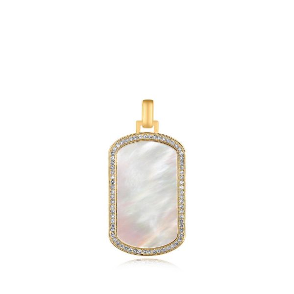 MOTHER OF PEARL DOG TAG