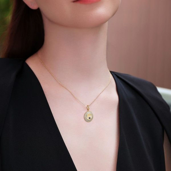 SAPPHIRE RADIATING DISK PENDANT