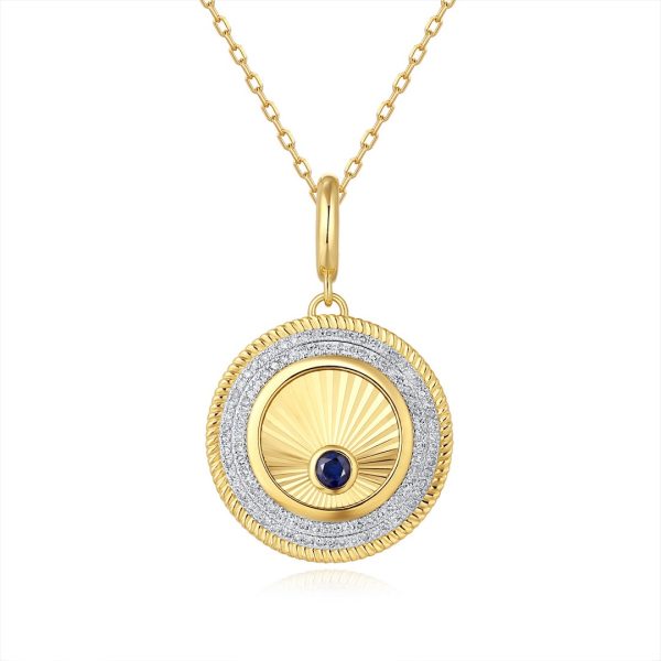 SAPPHIRE RADIATING DISK PENDANT
