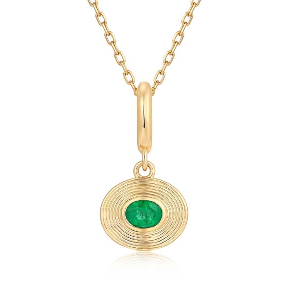 EMERALD OVAL FLUTED PENDANT