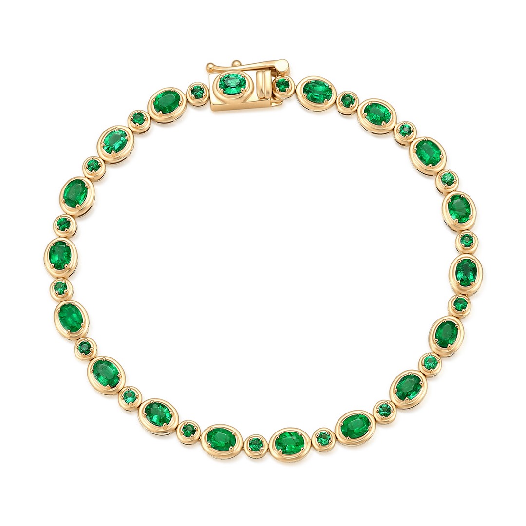 OVAL BEZEL GEMSTONE ETERNITY LINK BRACELET