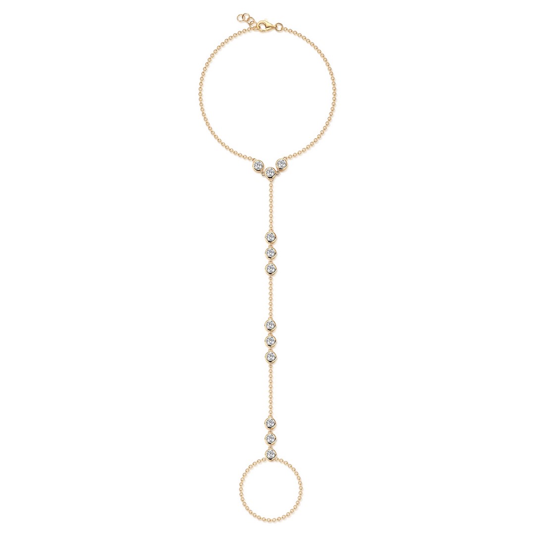 DROPPED FINGER SLING CHAIN BRACELET