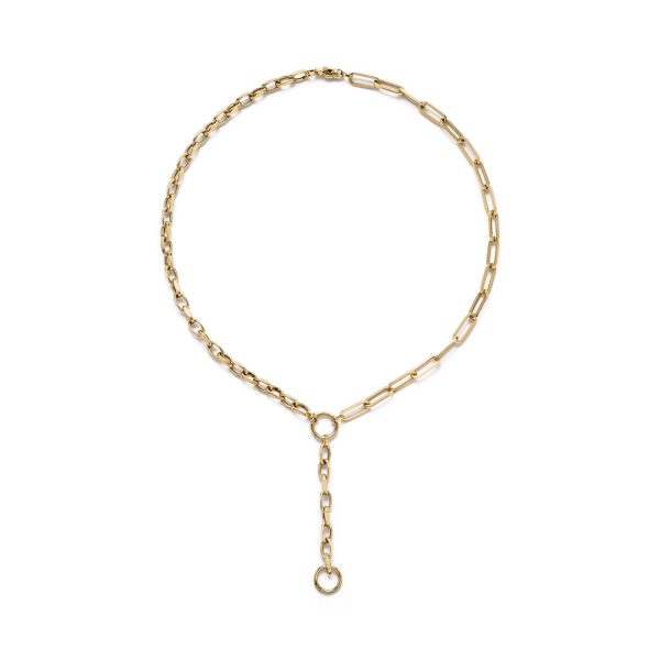 PAPAERCLIP X OVAL HALF&HALF CHAIN