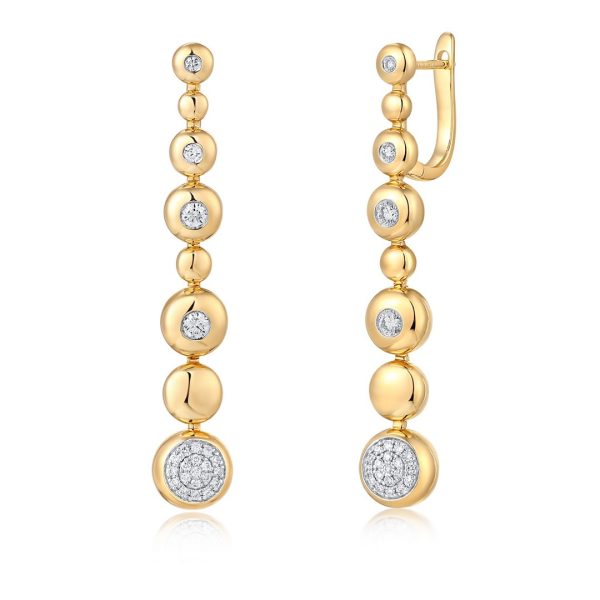 GRADUATED BEZEL STACK DROP EARRINGS