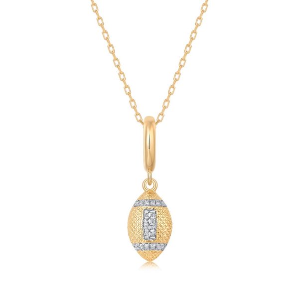 BRUSHED FOOTBALL CHARM PENDANT
