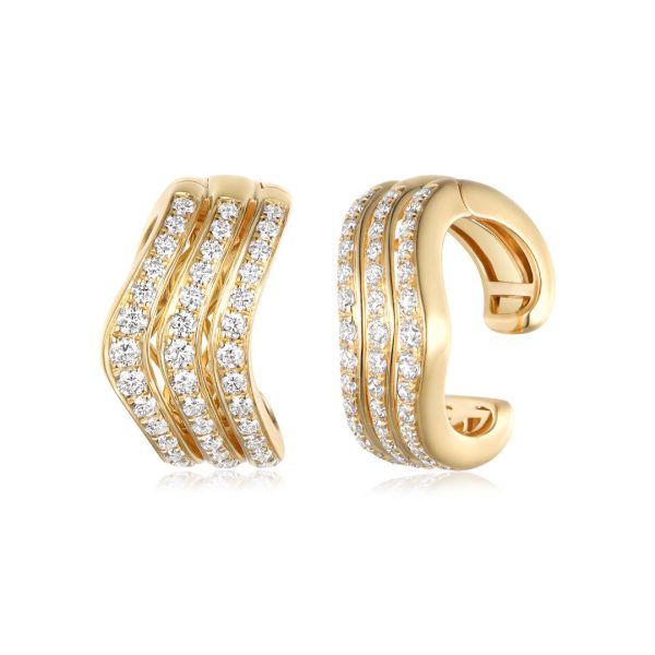 THREE-ROW CHEVRON EARRINGS