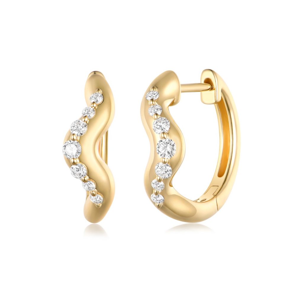 PAVÉ WAVE HOOP EARRINGS