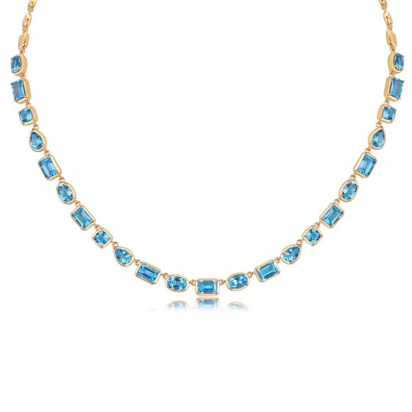 BLUE TOPAZ ETERNITY LINK NECKLACE