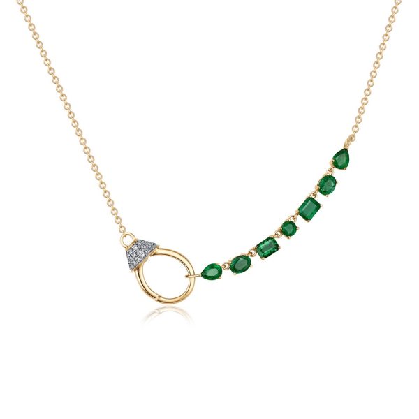 CLASP SHACKLE BEZEL EMERALD COLLAR