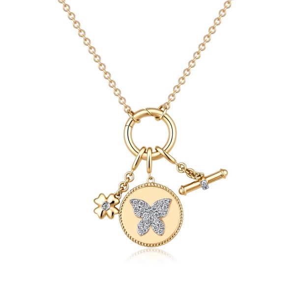 BUTTERFLY MULTI-CHARM NECKLACE