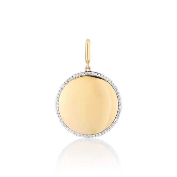 DISC PENDANT WITH PAVÉ RIM
